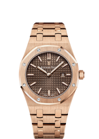 Audemars Piguet - 67650OR.OO.1261OR.01  Royal Oak 67650 Quartz Pink Gold / Brown