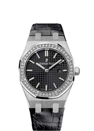 Audemars Piguet - 67651ST.ZZ.D002CR.01  Royal Oak 67651 Quartz Stainless Steel / Black / Strap