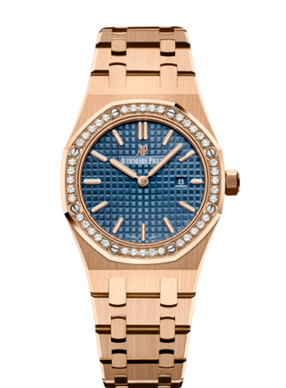 Audemars Piguet - 67651OR.ZZ.1261OR.02  Royal Oak 67651 Quartz Pink Gold / Blue / Bracelet