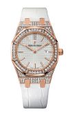 Audemars Piguet - 67652OR.ZZ.D011CR.01  Royal Oak 33 Quartz Pink Gold / Diamond / Silver / Strap