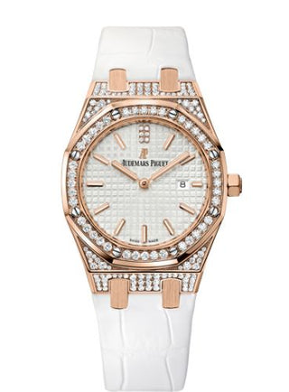 Audemars Piguet - 67652OR.ZZ.D011CR.01  Royal Oak 33 Quartz Pink Gold / Diamond / Silver / Strap