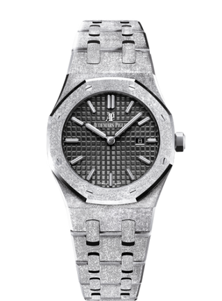 Audemars Piguet - 67653BC.GG.1263BC.02  Royal Oak 67653 Quartz Frosted White Gold / Black / Bracelet