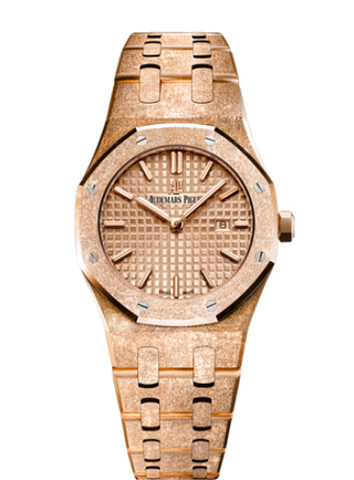 Audemars Piguet - 67653OR.GG.1263OR.02  Royal Oak 67653 Quartz Frosted Pink Gold / Pink / Bracelet