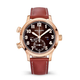 Patek Philippe - 7234R-001  Calatrava Pilot Travel Time 7234 Rose Gold / Brown