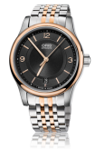 Oris - 01 733 7578 4334-07 8 18 63  Classic Date 37 Stainless Steel - Rose Gold / Black / Bracelet