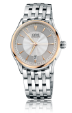 Oris - 01 733 7591 6351-07 8 21 73  Artelier Date 40 Stainless Steel - Rose Gold / Silver / Bracelet