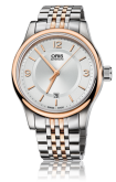 Oris - 01 733 7594 4331-07 8 20 63  Classic Date 42 Stainless Steel - Rose Gold / Silver / Bracelet