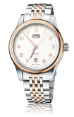 Oris - 01 733 7594 4391-07 8 20 63  Classic Date 42 Stainless Steel - Rose Gold / Silver / Bracelet