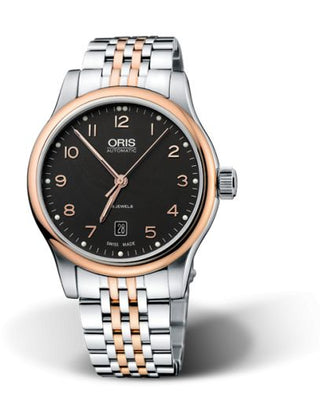 Oris - 01 733 7594 4394-07 8 20 63  Classic Date 42 Stainless Steel - Rose Gold / Black / Bracelet