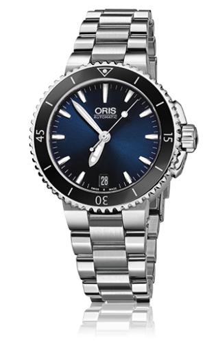 Oris - 01 733 7652 4135-07 8 18 01P  Aquis Date 36 Stainless Steel / Blue / Bracelet