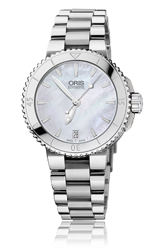 Oris - 01 733 7652 4151-07 8 18 01P  Aquis Date 36 Stainless Steel / MOP / Bracelet