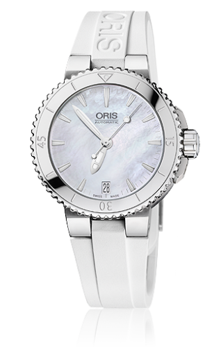 Oris - 01 733 7652 4151-07 4 18 31  Aquis Date 36 Stainless Steel / MOP / Rubber