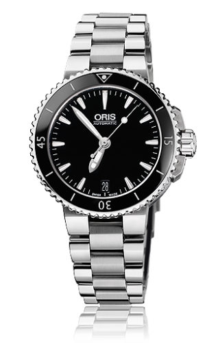 Oris - 01 733 7652 4154-07 8 18 01P  Aquis Date 36 Stainless Steel / Black / Bracelet