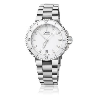 Oris - 01 733 7652 4156-07 8 18 01P  Aquis Date 36 Stainless Steel / White / Bracelet