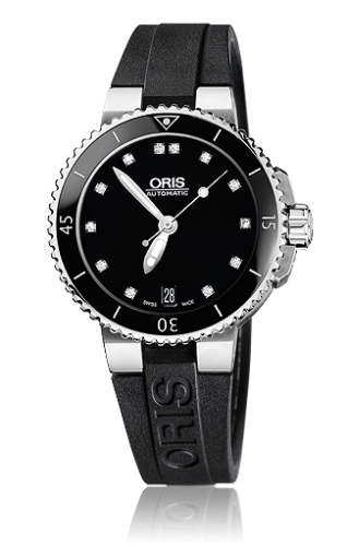 Oris - 01 733 7652 4194-07 4 18 34  Aquis Date 36 Stainless Steel / Black - Diamond / Rubber