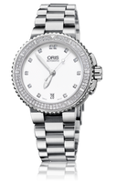 Oris Aquis Date Diamonds 36 Stainless Steel / Brown - Diamond / Rubber (01 733 7652 4991-07 8 18 01P)