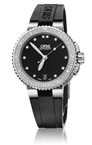 Oris - 01 733 7652 4994-07 4 18 34  Aquis Date Diamonds 36 Stainless Steel / Black - Diamond / Rubber