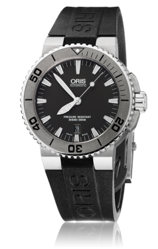 Oris - 01 733 7653 4153-07 4 26 34EB  Aquis Date 43 Stainless Steel / Black / Rubber