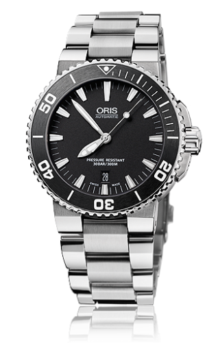 Oris - 01 733 7653 4154-07 8 26 01PEB  Aquis Date 43 Stainless Steel / Black / Bracelet