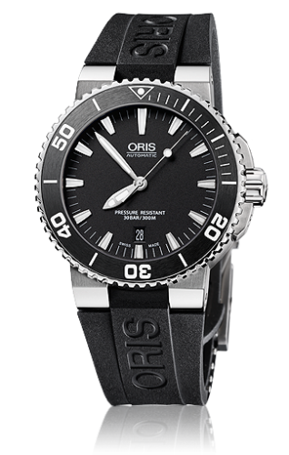 Oris - 01 733 7653 4154-07 4 26 34EB  Aquis Date 43 Stainless Steel / Black / Rubber