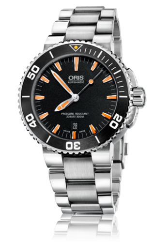 Oris - 01 733 7653 4159-07 8 26 01PEB  Aquis Date 43 Stainless Steel / Black / Bracelet