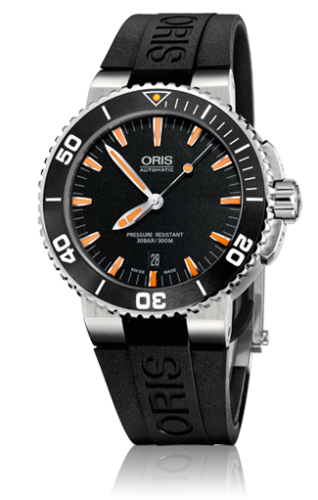 Oris - 01 733 7653 4159-07 4 26 34EB  Aquis Date 43 Stainless Steel / Black / Rubber