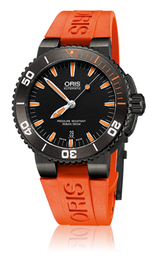 Oris - 01 733 7653 4259-07 4 26 32GEB  Aquis Date 43 PVD / Black / Rubber