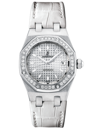 Audemars Piguet - 77321ST.ZZ.D012CR.01  Royal Oak Selfwinding 77321 Stainless Steel / Diamond / Silver / Alligator