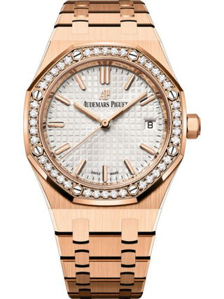 Audemars Piguet - 77351OR.ZZ.1261OR.01  Royal Oak Selfwinding 34 Red Gold / Diamond / Silver / Bracelet