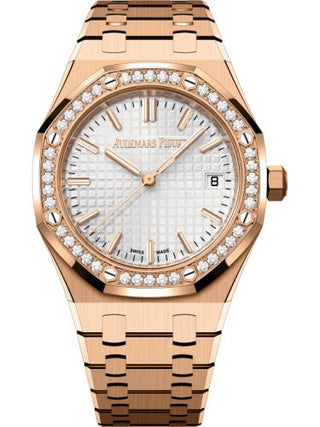 Audemars Piguet - 77451OR.ZZ.1361OR.01  Royal Oak Selfwinding 34 Pink Gold - Diamond / Silver / Bracelet / 50th Anniversary