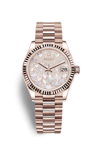 Rolex - 78275-0021  Datejust 31 Rose Gold / Fluted / Butterfly / President