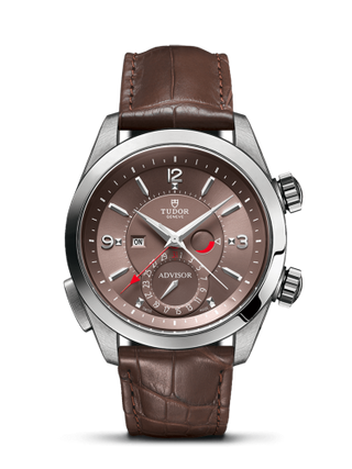 Tudor - 79620TC-0006  Heritage Advisor Stainless Steel / TItanium / Cognac / Alligator