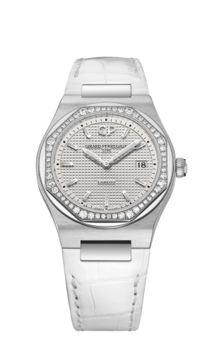 Girard-Perregaux - 80189D11A131-CB6A  Laureato 34 Quartz Stainless Steel / Diamond / Silver / Alligator