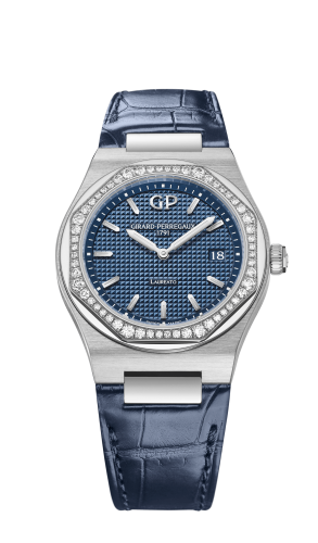 Girard-Perregaux - 80189D11A431-CB6A  Laureato 34 Quartz Stainless Steel / Diamond / Blue / Alligator