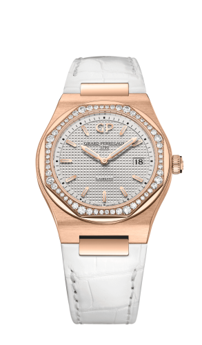 Girard-Perregaux - 80189D52A132-CB6A  Laureato 34 Quartz Pink Gold / Diamond / Silver / Alligator