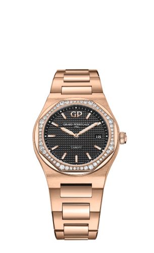 Girard-Perregaux - 80189D52A632-52A  Laureato 34 Quartz Pink Gold / Diamond / Black / Alligator