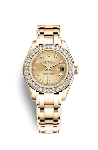 Rolex - 80298-0071  Datejust Pearlmaster 29 Yellow Gold Diamond / Champagne Diamond