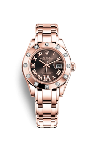 Rolex - 80315-0013  Datejust Pearlmaster 29 Everose Diamond / Chocolate Roman