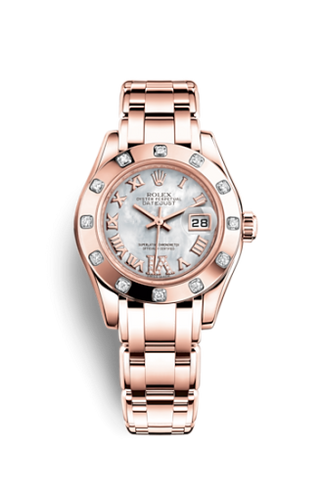 Rolex - 80315-0014  Datejust Pearlmaster 29 Everose 12 Diamond Mother of Pearl Roman