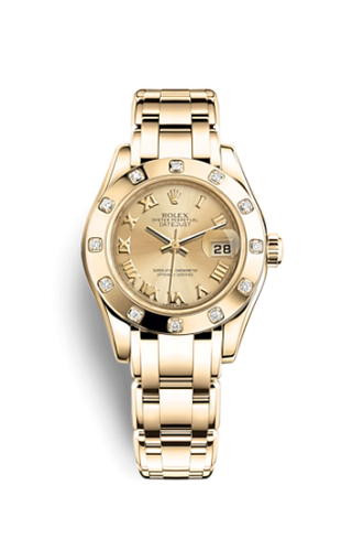 Rolex - 80318-0060  Datejust Pearlmaster 29 Yellow Gold 12 Diamond Champagne Roman