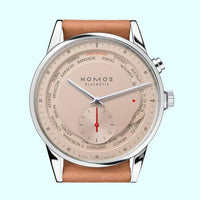 Nomos Glashütte Zürich Weltzeit Red Dot Silver (805.S7)