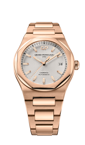 Girard-Perregaux - 81005-52-132-52A  Laureato 38 Automatic Pink Gold / Silver