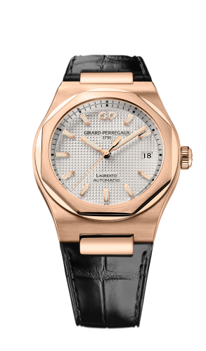 Girard-Perregaux - 81005-52-132-BB6A  Laureato 38 Automatic Pink Gold / Silver / Alligator