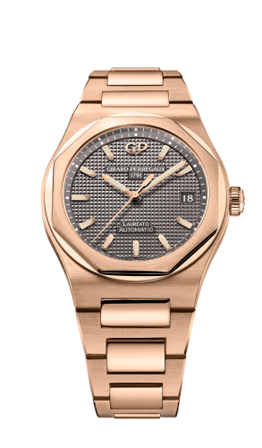 Girard-Perregaux - 81005-52-232-52A  Laureato 38 Automatic Pink Gold / Grey