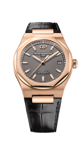 Girard-Perregaux - 81005-52-232-BB6A  Laureato 38 Automatic Pink Gold / Grey / Alligator