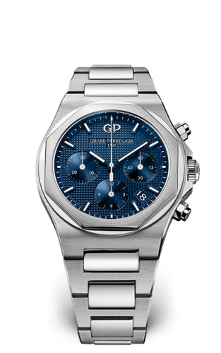 Girard-Perregaux - 81040-11-431-11A  Laureato 38 Chronograph Stainless Steel / Blue / Bracelet