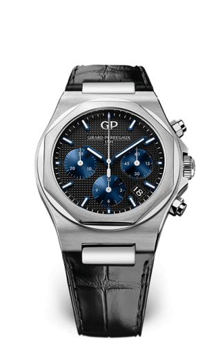 Girard-Perregaux - 81040-11-631-BB6A  Laureato 38 Chronograph Stainless Steel / Black / Alligator