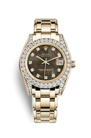 Rolex Datejust Pearlmaster 34 Everose 12 Diamond Chocolate Roman (81158-0066)