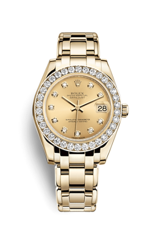 Rolex - 81298-0005  Datejust Pearlmaster 34 Yellow Gold Diamond Champagne Diamonds