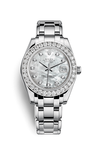 Rolex - 81299-0014  Datejust Pearlmaster 34 White Gold Diamond Mother of Pearl Diamonds